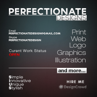 Design Graphique par Perfectionate Designs pour DesignCrowd LLC | Design #901270