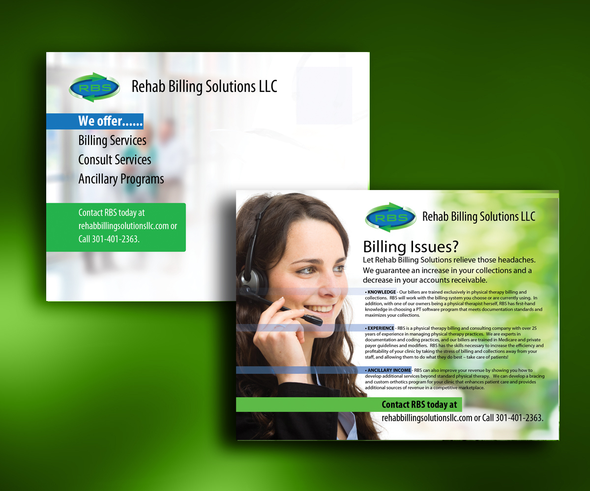 Postcard Design by uk for Rehab Billing Solutions | Design #3429506