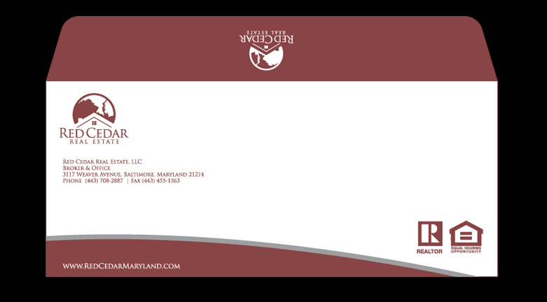 masculine conservative real estate envelope design for countrywide
