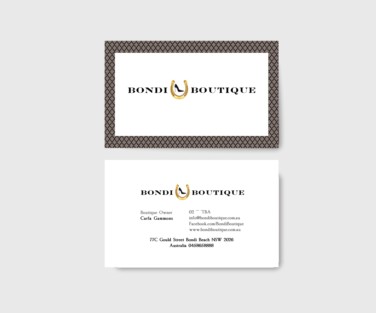 Diseño de Tarjeta de Presentación por Seamus Radu para Bondi Boutique | Diseño #3439543