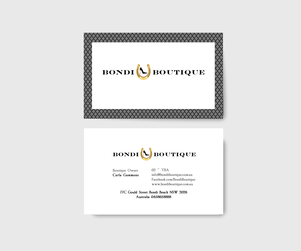 Business Card Design by Seamus Radu for Bondi Boutique | Design #3439554