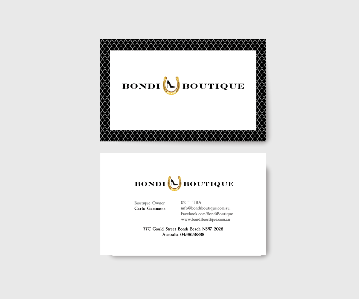 Business Card Design by Seamus Radu for Bondi Boutique | Design #3439556