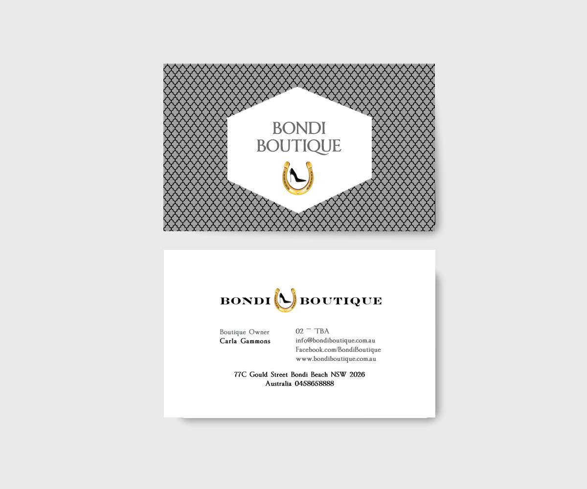 Business Card Design by Seamus Radu for Bondi Boutique | Design #3439634