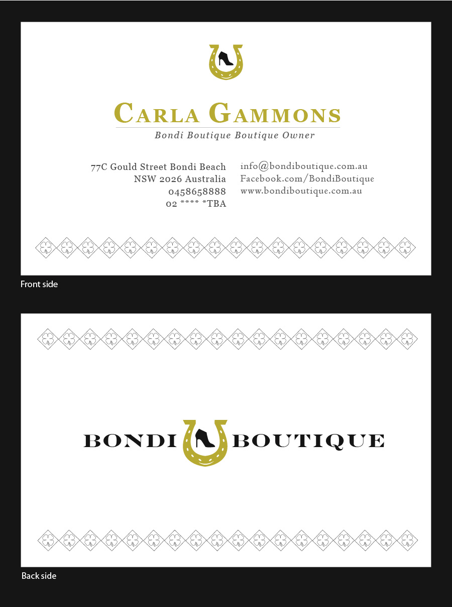 Business Card Design by Antares for Bondi Boutique | Design #3447167