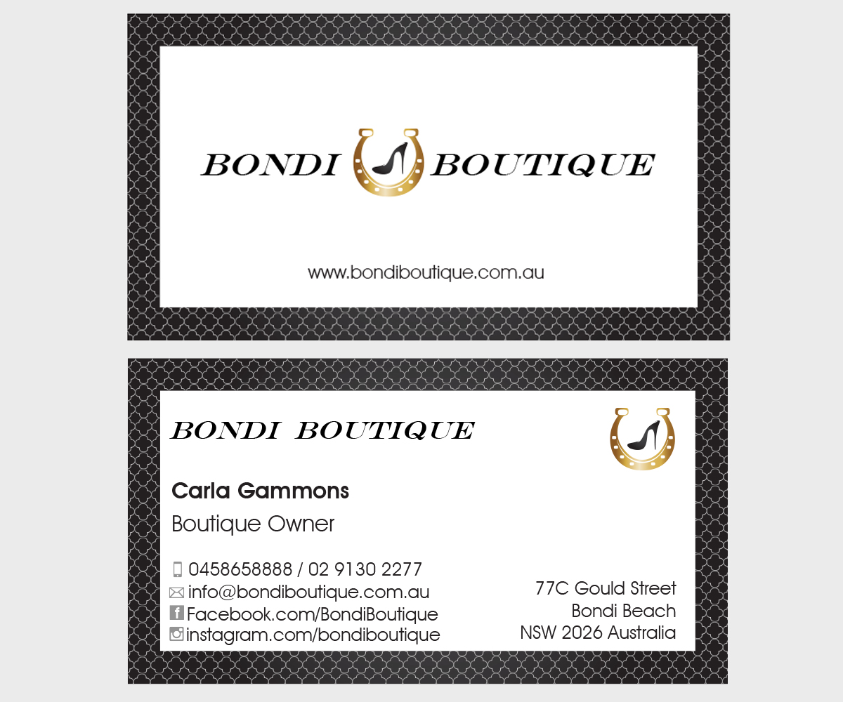 Business Card Design by Aaaron for Bondi Boutique | Design: #3485788