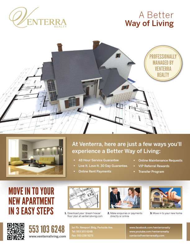 Brochure Design by georgy55ke for Venterra Realty | Design #905152