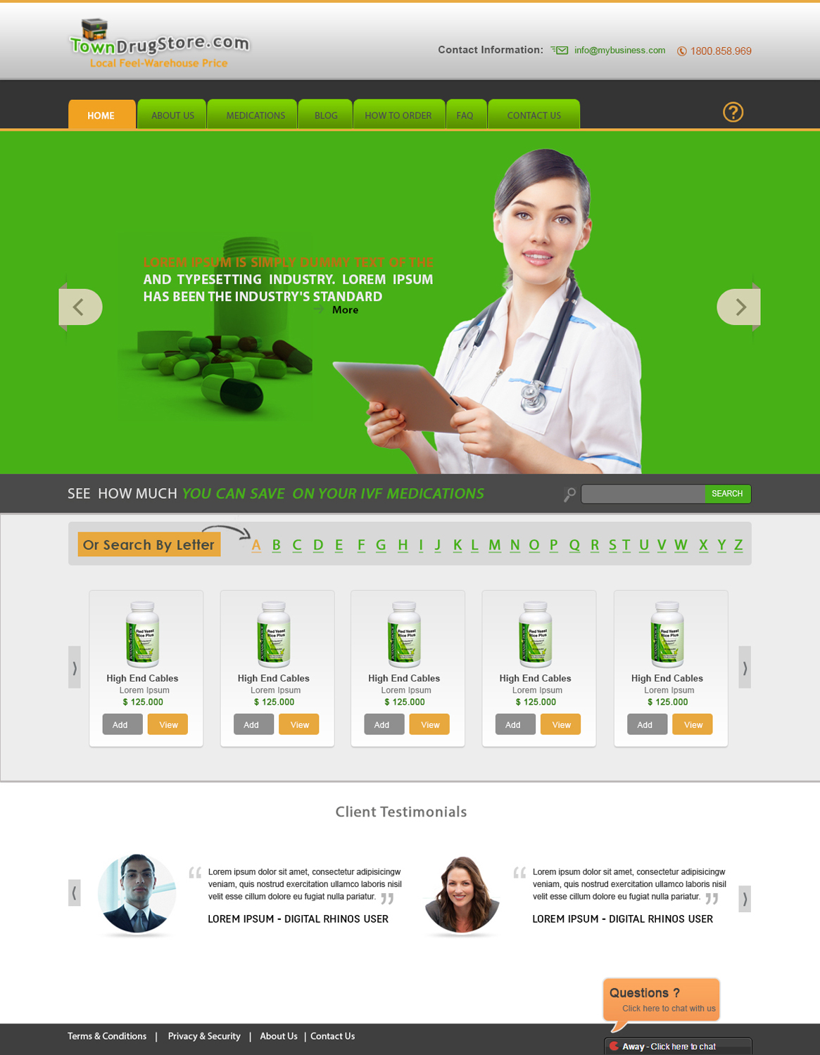 Diseño Web por webxvision para Broder Pharmacy - TownDrugStore.com | Diseño #3481950