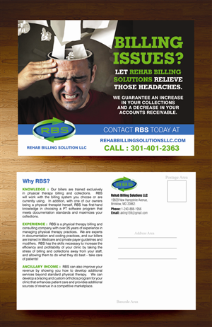 Postcard Design by rkailas for Rehab Billing Solutions | Design: #3474410