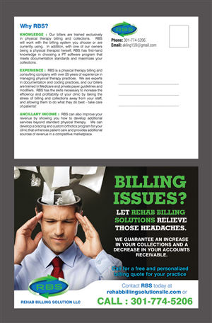 Postcard Design by rkailas for Rehab Billing Solutions | Design: #3541368