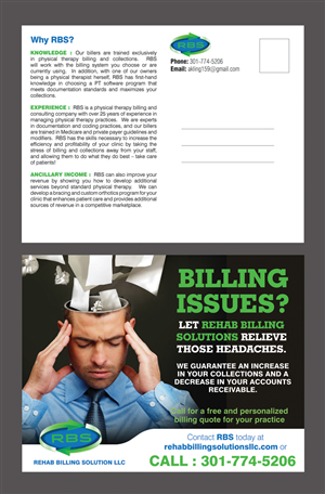 Postcard Design by rkailas for Rehab Billing Solutions | Design: #3541372