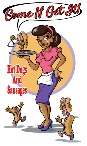 Logo Design by macsartifex for Come N Get It Hot Dogs and Sausages | Design: #3561344