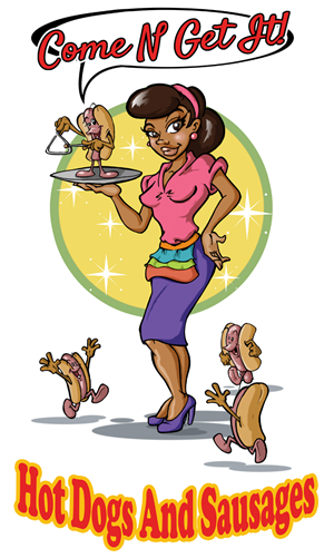 Design de Logo par macsartifex pour Come N Get It Hot Dogs and Sausages | Design : #3574970