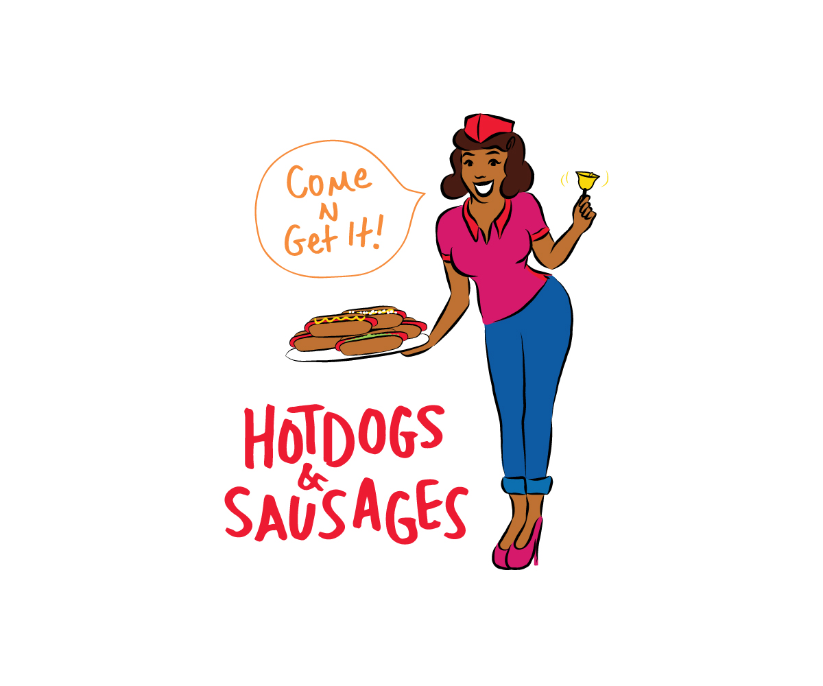 Logo Design by green for Come N Get It Hot Dogs and Sausages | Design #3547864