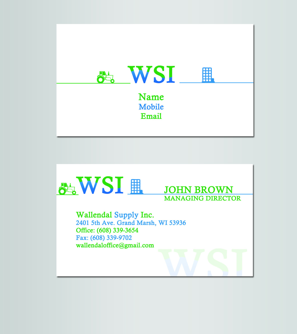 Visitenkarten-Design von markgraphics.ja für Wallendal Supply Inc | Design #3479132