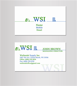 Business Card Design by M.A.R.K. for Wallendal Supply Inc | Design #3479132