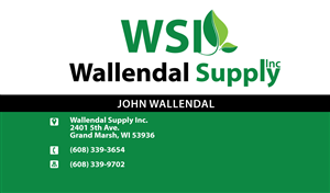 Business Card Design by Elkana Letting for Wallendal Supply Inc | Design #3516470