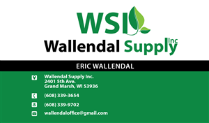 Business Card Design by Elkana Letting for Wallendal Supply Inc | Design: #3516507