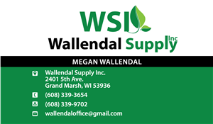 Business Card Design by Elkana Letting for Wallendal Supply Inc | Design: #3534570