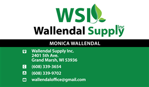 Business Card Design by Elkana Letting for Wallendal Supply Inc | Design: #3534611