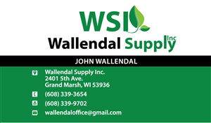 Business Card Design by Elkana Letting for Wallendal Supply Inc | Design: #3534637