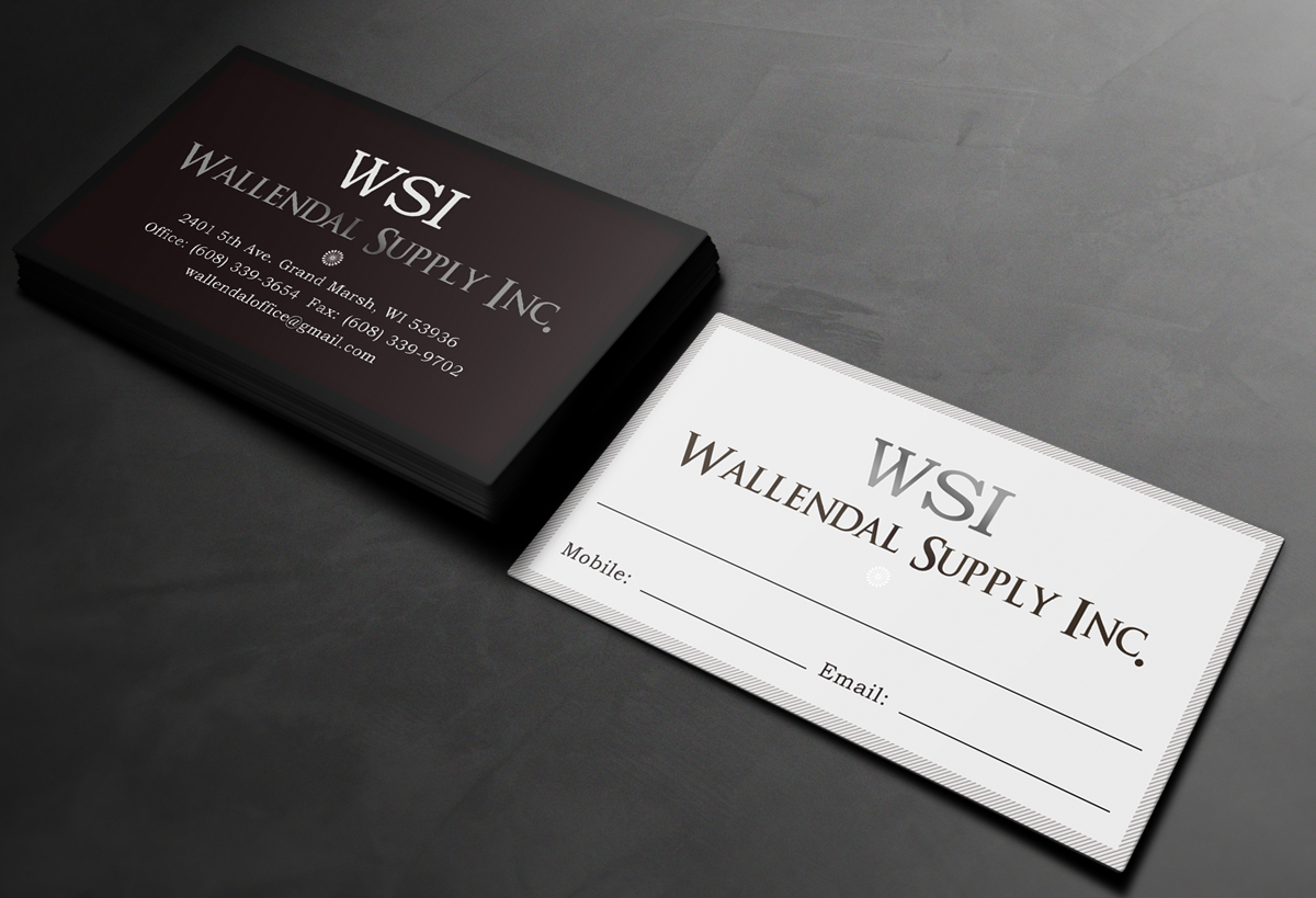 Business Card Design by Ethien for Wallendal Supply Inc | Design #3461201