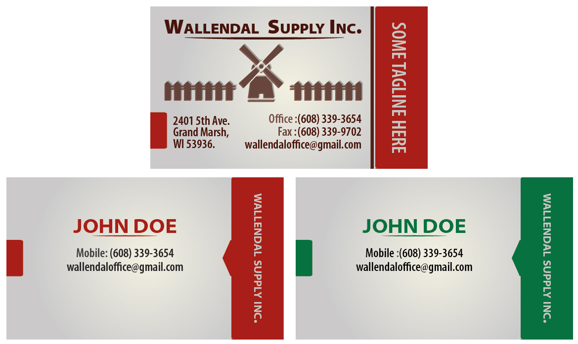 Business Card Design by UrbainFX for Wallendal Supply Inc | Design #3499822