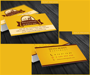 Business Card Design by Square Monkey for Wallendal Supply Inc | Design #3475213