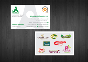 Diseño de Tarjeta de Presentación por juca para adamji distributors ltd | Diseño: #3509823