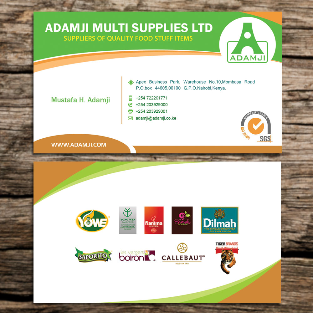 Business Card Design by Sandaruwan for adamji distributors ltd | Design #3455875