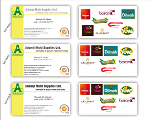 Diseño de Tarjeta de Presentación por MG para adamji distributors ltd | Diseño #3495503