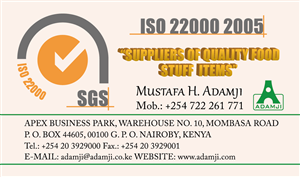 Business Card Design by sisilova_82 for adamji distributors ltd | Design: #3458716