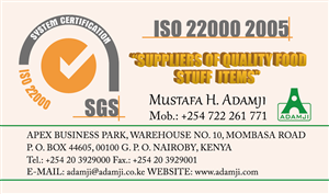 Diseño de Tarjeta de Presentación por sisilova_82 para adamji distributors ltd | Diseño #3458940