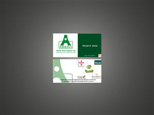 Diseño de Tarjeta de Presentación por rafaelenmanuel2 para adamji distributors ltd | Diseño #3470851