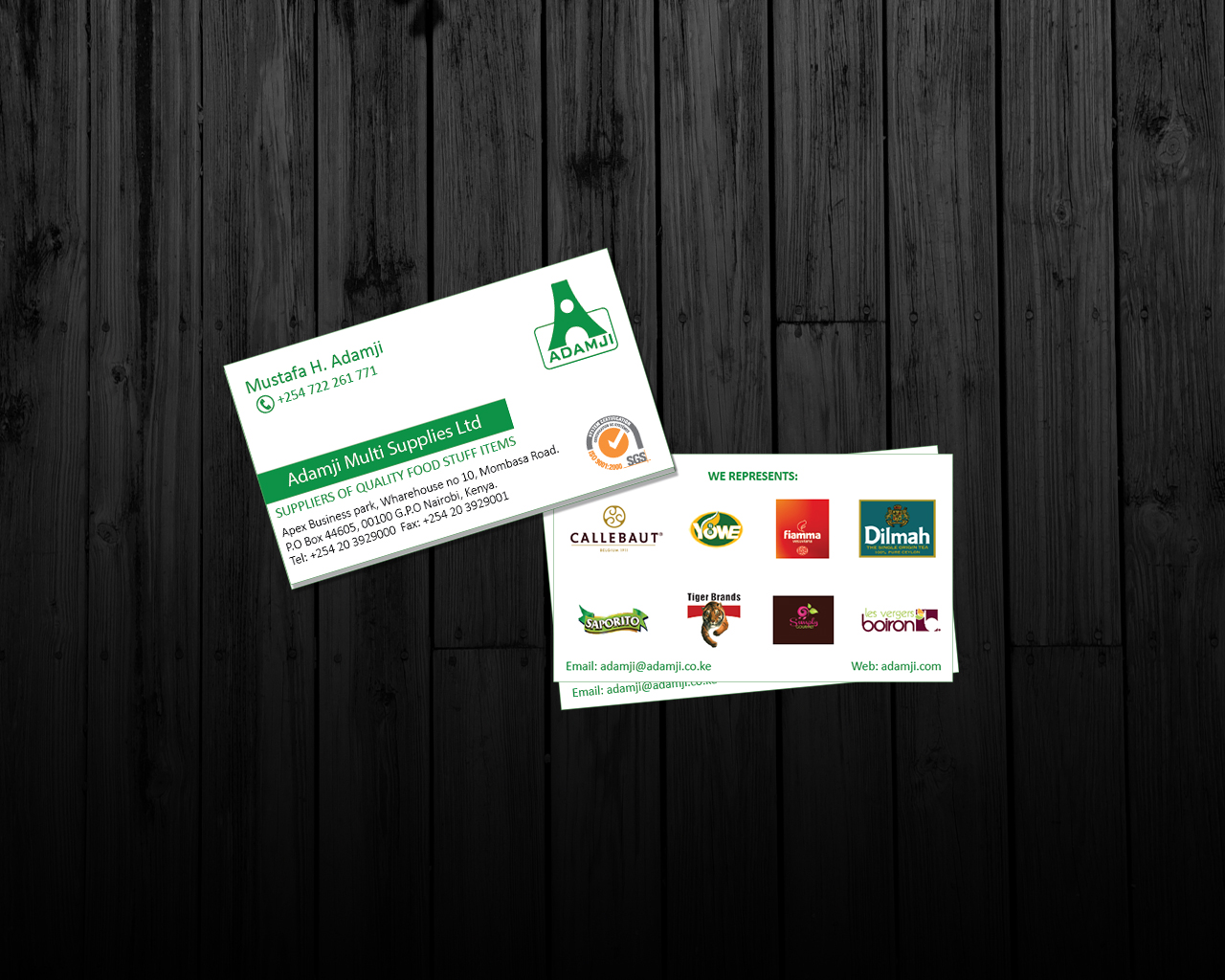 Design de Carte de Visite par Mr J pour adamji distributors ltd | Design #3442665