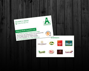 Diseño de Tarjeta de Presentación por Mr J para adamji distributors ltd | Diseño #3445202