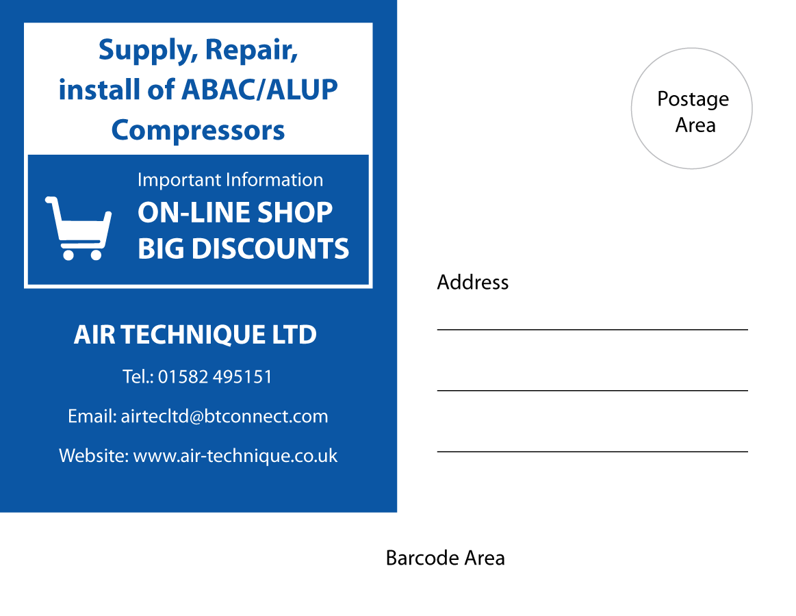 Diseño de Postal por sandeshnarvekar para air technique 'bedford'ltd | Diseño #3456904