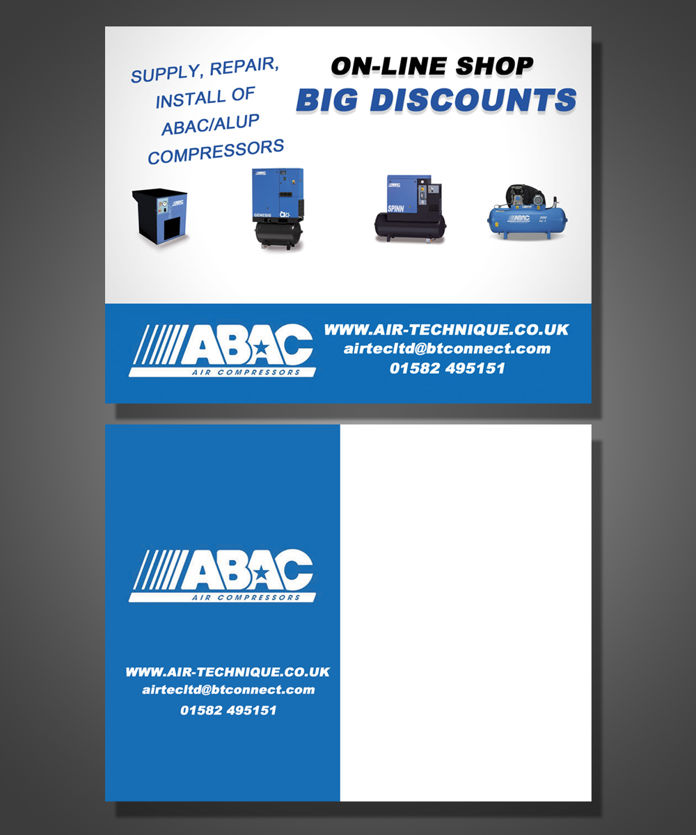 Postcard Design by Kevin C for air technique 'bedford'ltd | Design #3463571