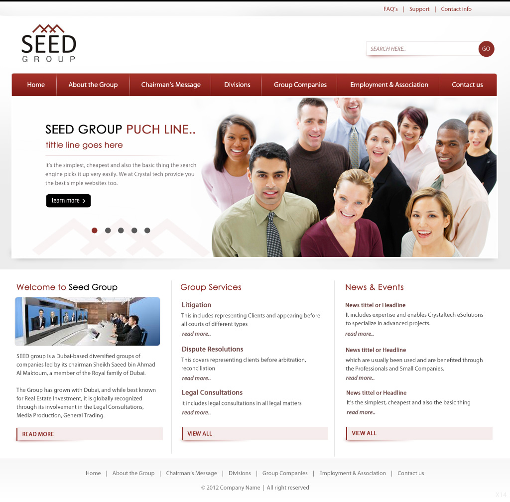 Web Design by pb for Seed Group | Design: #879340