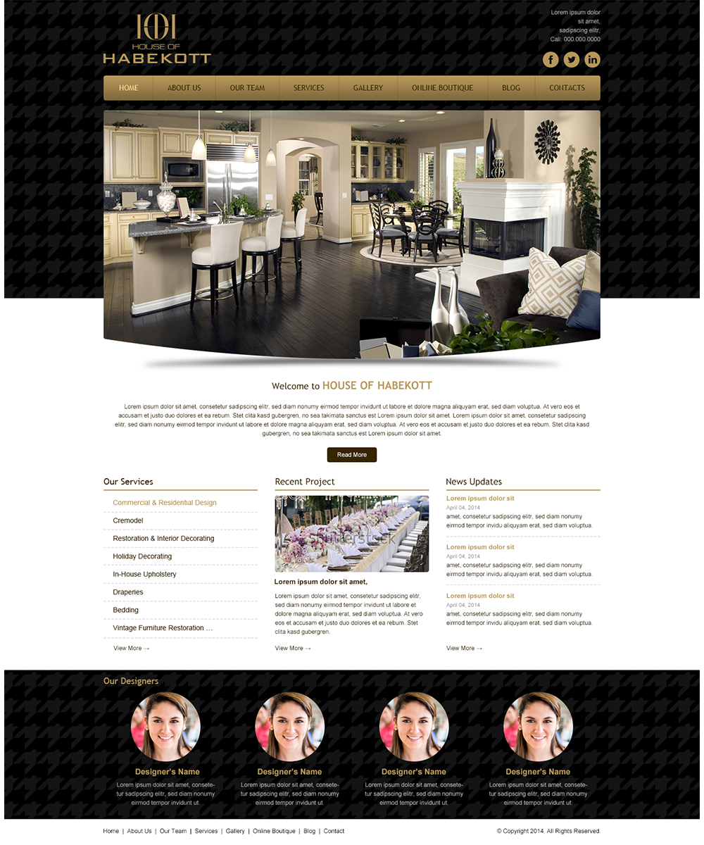 Web Design by  Esolbiz for Habekott Home Interiors, LLC | Design: #3480808