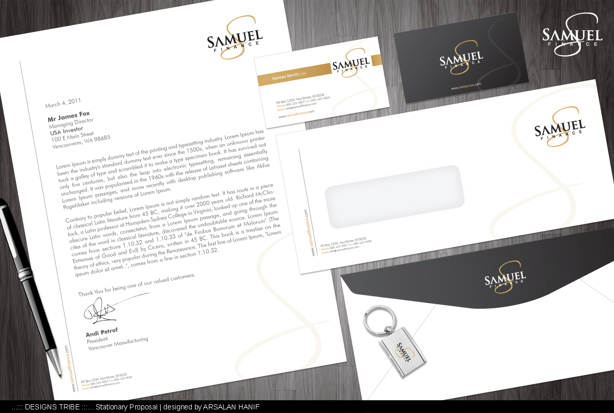 Design de Papeterie par DesignsTRIBE pour Samuel Finance Pty Ltd | Design #857323