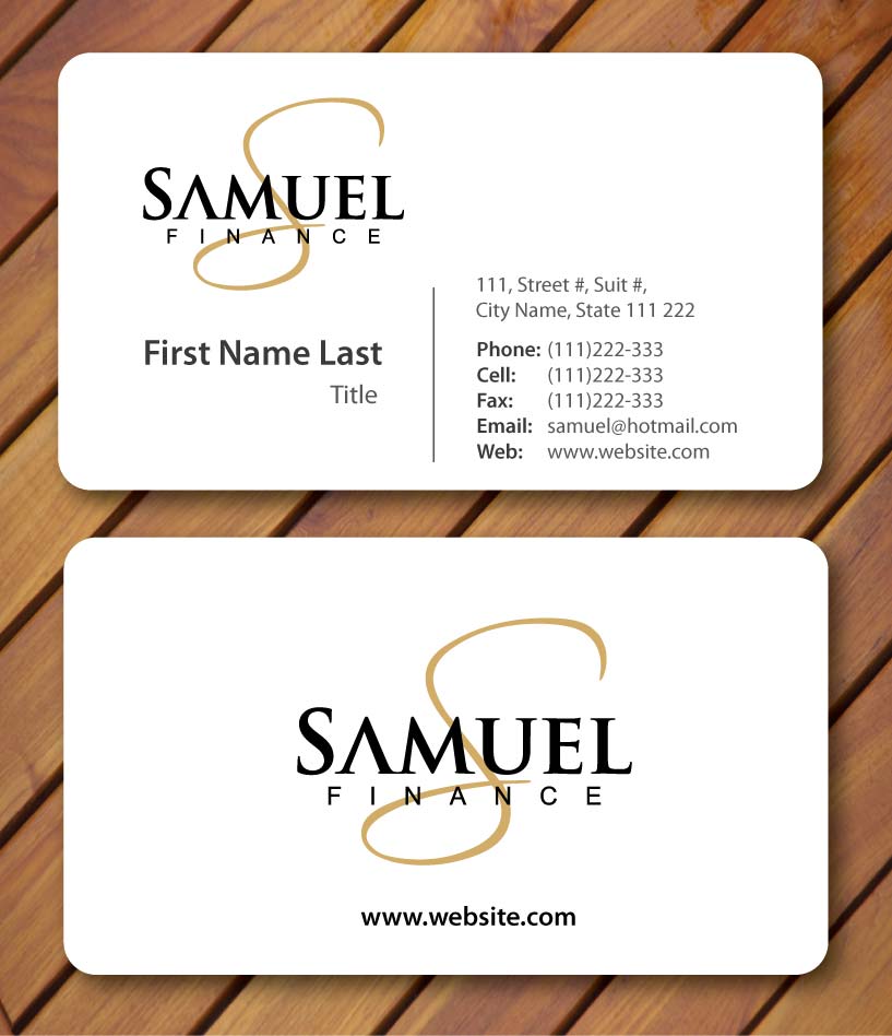 Schreibwaren-Design von Sbss für Samuel Finance Pty Ltd | Design #854303