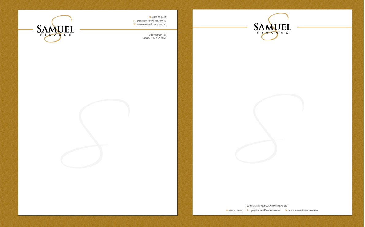 Design de Papeterie par Sbss pour Samuel Finance Pty Ltd | Design #864697