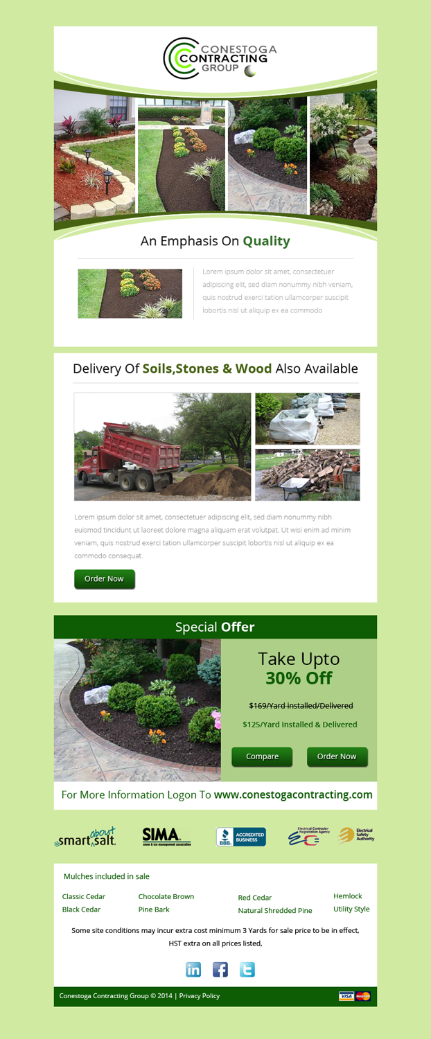 Newsletter Design by OM for Conestoga Contracting Group Inc | Design #3458840