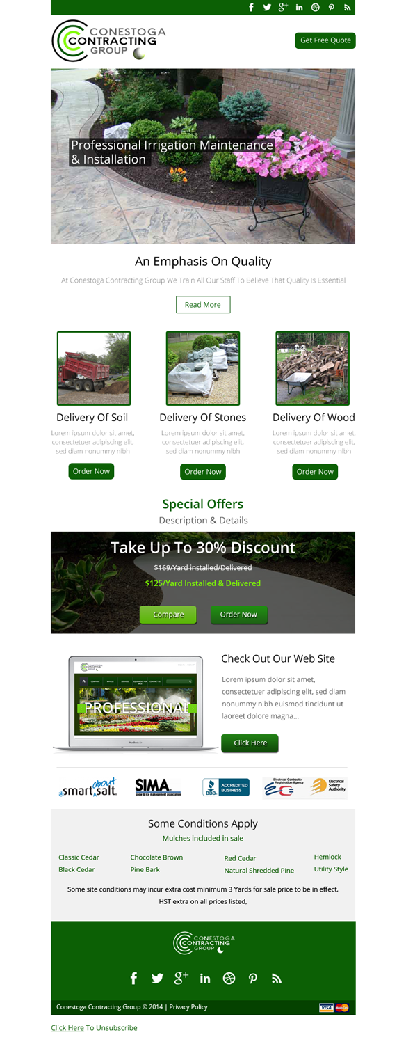 Newsletter Design by OM for Conestoga Contracting Group Inc | Design #3489840