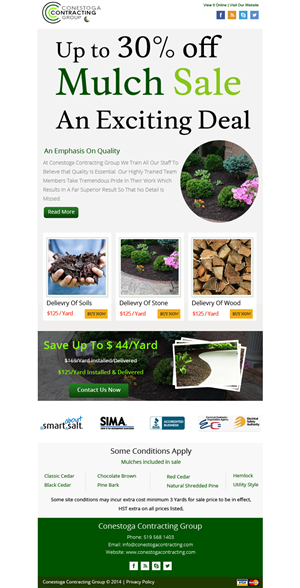Conestoga Contracting In need of monthly newsletter | Newsletter Design by OM