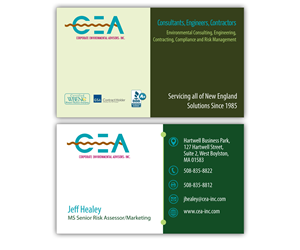 Business Card Design by Andrew1965 for Corporate Environmental Advisors, Inc.  | Design: #3471976