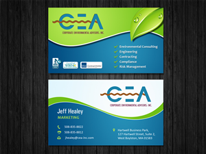 Business Card Design by Owaisias for Corporate Environmental Advisors, Inc.  | Design: #3464345
