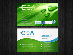 Business Card Design by Owaisias for Corporate Environmental Advisors, Inc.  | Design: #3486645