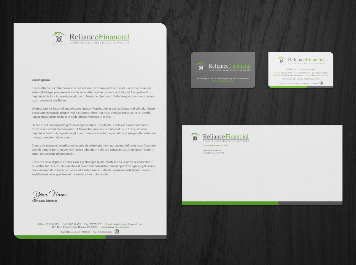 Diseño de Papelería por HYPdesign para Reliance Financial | Diseño #3543983