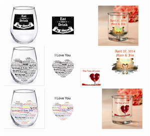 Graphics for screened glassware items | Graphic Design by Sophie DL